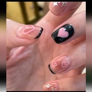 🔥3/$21  Mixed Glossy Sweet Heart and Star design Press on False nails
